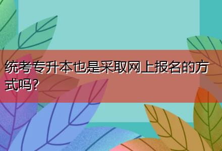 統(tǒng)考專升本也是采取網上報名的方式嗎？