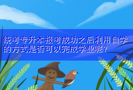 統(tǒng)考專(zhuān)升本報(bào)考成功之后利用自學(xué)的方式是否可以完成學(xué)業(yè)呢？