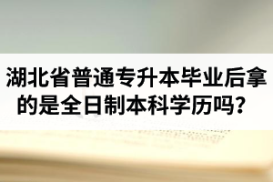 湖北省普通專升本畢業(yè)后拿的是全日制本科學(xué)歷嗎？