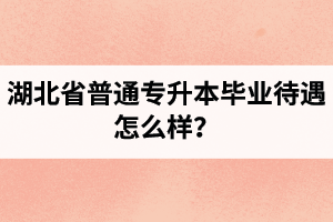 湖北省普通專升本畢業(yè)待遇怎么樣？