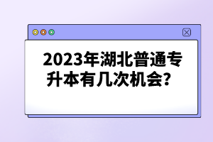 2023年湖北普通專升本有幾次機(jī)會(huì)？