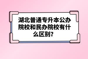 湖北普通專升本公辦院校和民辦院校有什么區(qū)別？