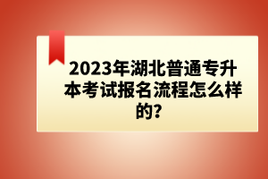 2023年湖北普通專(zhuān)升本考試報(bào)名流程怎么樣的？