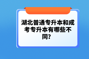湖北普通專升本和成考專升本有哪些不同？