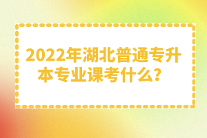 2022年湖北普通專(zhuān)升本專(zhuān)業(yè)課考什么？