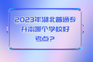 2023年湖北普通專升本哪個學(xué)校好考點？