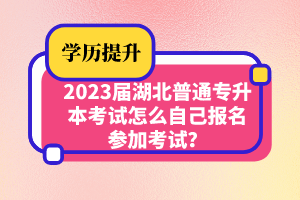 2023屆湖北普通專升本考試怎么自己報名參加考試？