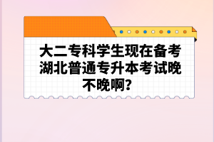 大二?？茖W(xué)生現(xiàn)在備考湖北普通專升本考試晚不晚??？