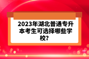 2023年湖北普通專升本考生可選擇哪些學(xué)校？
