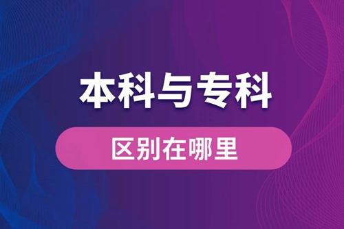 本科與?？频膮^(qū)別在哪里