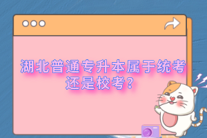 湖北普通專升本屬于統考還是校考？