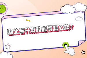 湖北專升本的前景怎么樣？