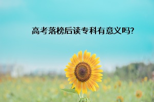 高考落榜后讀?？朴幸饬x嗎？