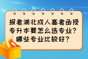 報(bào)考湖北成人高考函授專升本要怎么選專業(yè)？哪些專業(yè)比較好？